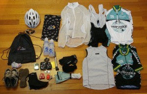 Typical on bike necessities required for a Topbike Tour