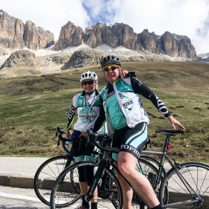 Annabelle Drew (L) & Jamie Drew (R) - Topbike Tour Leaders, Dolomites Italy