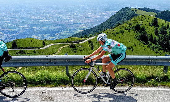 Paul Miller & Naomi, high on the Montegrappa - Topbike Classic Italian Climbs 2018